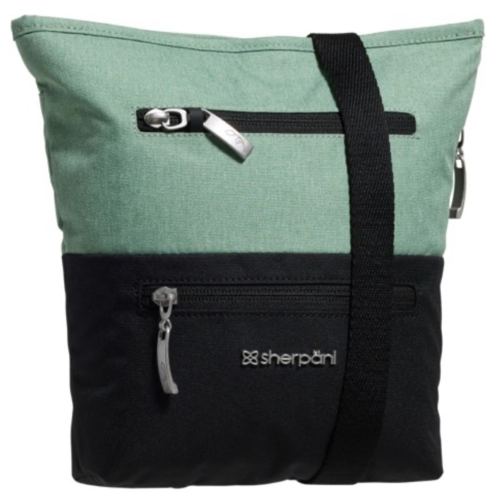 Sherpani Sadie Crossbody Bag Black Green NWT Hideen Pocket Locking Zipper Travel - Picture 6 of 7